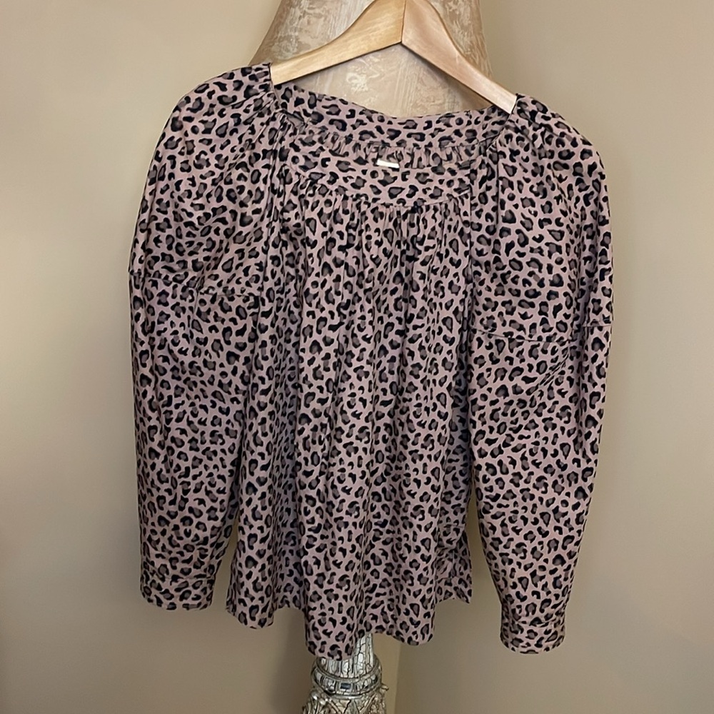 La Vie Rebecca Taylor Ocelot poplin top Size Small - Picture 7 of 17